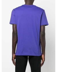 T-shirt à col rond imprimé violet Moschino