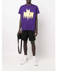 T-shirt à col rond imprimé violet DSQUARED2