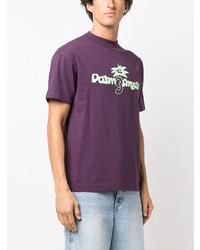 T-shirt à col rond imprimé violet Palm Angels