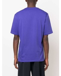 T-shirt à col rond imprimé violet Moschino