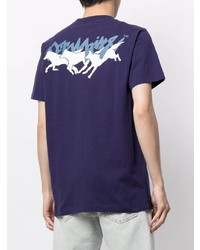 T-shirt à col rond imprimé violet Off-White