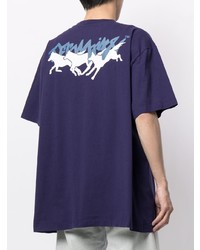 T-shirt à col rond imprimé violet Off-White