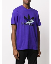 T-shirt à col rond imprimé violet adidas