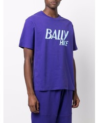 T-shirt à col rond imprimé violet Bally