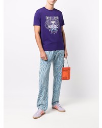 T-shirt à col rond imprimé violet Kenzo