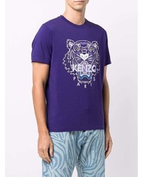 T-shirt à col rond imprimé violet Kenzo