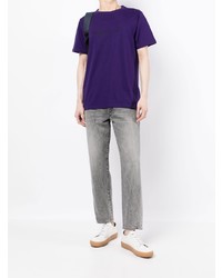 T-shirt à col rond imprimé violet agnès b.