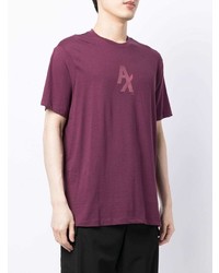 T-shirt à col rond imprimé violet Armani Exchange