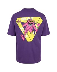 T-shirt à col rond imprimé violet Palace