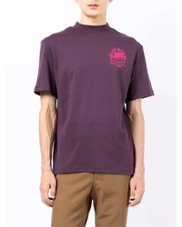 T-shirt à col rond imprimé violet Anglozine