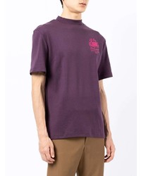 T-shirt à col rond imprimé violet Anglozine