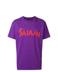 T-shirt à col rond imprimé violet Marcelo Burlon County of Milan