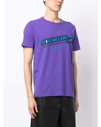T-shirt à col rond imprimé violet FIVE CM