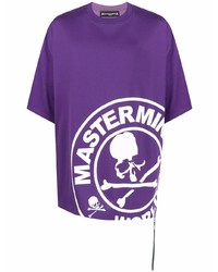 T-shirt à col rond imprimé violet Mastermind World