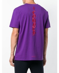 T-shirt à col rond imprimé violet Marcelo Burlon County of Milan