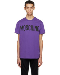 T-shirt à col rond imprimé violet Moschino