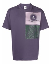 T-shirt à col rond imprimé violet Nike