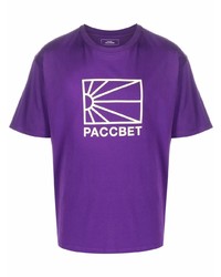 T-shirt à col rond imprimé violet PACCBET