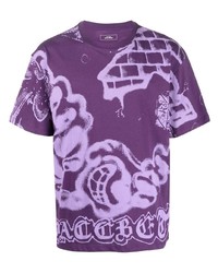 T-shirt à col rond imprimé violet PACCBET