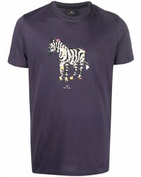 T-shirt à col rond imprimé violet Paul Smith