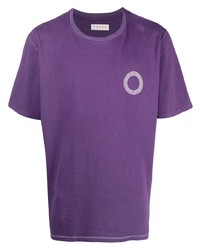 T-shirt à col rond imprimé violet Paura