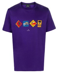 T-shirt à col rond imprimé violet PS Paul Smith