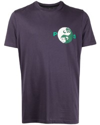 T-shirt à col rond imprimé violet PS Paul Smith