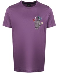 T-shirt à col rond imprimé violet PS Paul Smith