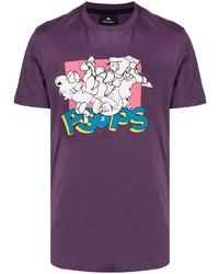 T-shirt à col rond imprimé violet PS Paul Smith