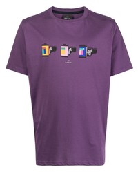 T-shirt à col rond imprimé violet PS Paul Smith
