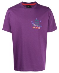 T-shirt à col rond imprimé violet PS Paul Smith