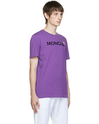 T-shirt à col rond imprimé violet Moncler