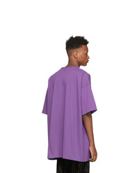 T-shirt à col rond imprimé violet Vetements