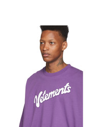 T-shirt à col rond imprimé violet Vetements