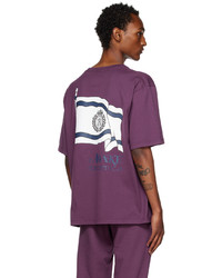 T-shirt à col rond imprimé violet Awake NY