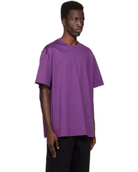 T-shirt à col rond imprimé violet Wooyoungmi