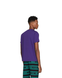 T-shirt à col rond imprimé violet Kenzo