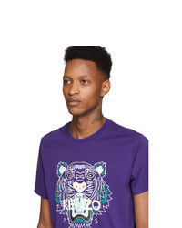 T-shirt à col rond imprimé violet Kenzo