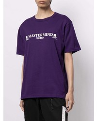 T-shirt à col rond imprimé violet Mastermind World