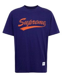 T-shirt à col rond imprimé violet Supreme