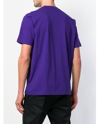 T-shirt à col rond imprimé violet Diesel