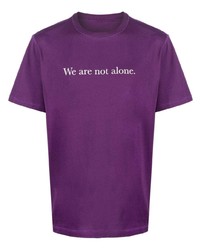 T-shirt à col rond imprimé violet Throwback.