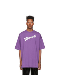 T-shirt à col rond imprimé violet Vetements