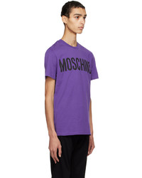 T-shirt à col rond imprimé violet Moschino