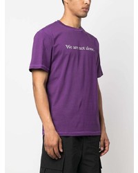 T-shirt à col rond imprimé violet Throwback.