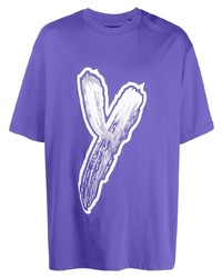 T-shirt à col rond imprimé violet Y-3
