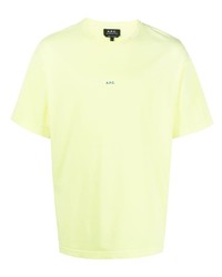 T-shirt à col rond jaune A.P.C.