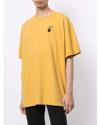 T-shirt à col rond jaune Off-White