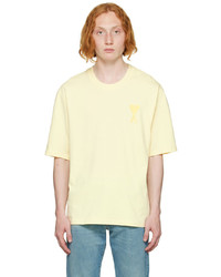 T-shirt à col rond jaune AMI Alexandre Mattiussi