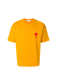T-shirt à col rond jaune AMI Alexandre Mattiussi